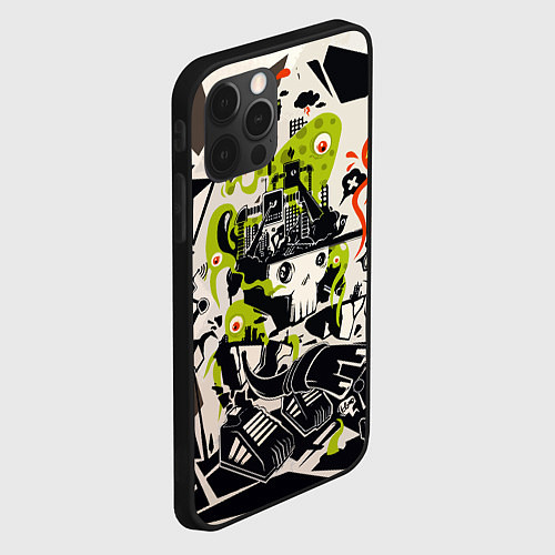 Чехол iPhone 12 Pro Cyber pattern Skull Vanguard Fashion / 3D-Черный – фото 2