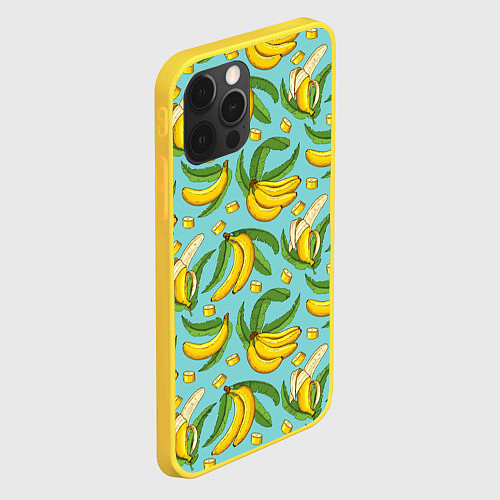 Чехол iPhone 12 Pro Banana pattern Summer Fashion 2022 / 3D-Желтый – фото 2