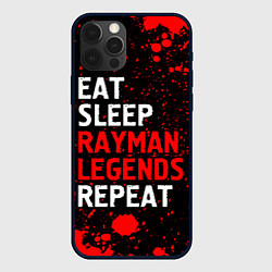 Чехол для iPhone 12 Pro Eat Sleep Rayman Legends Repeat Брызги, цвет: 3D-черный