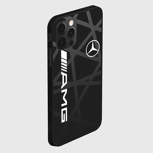 Чехол iPhone 12 Pro MERCEDES - BENZ МЕРСЕДЕС / 3D-Черный – фото 2