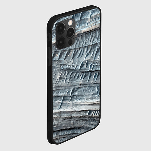 Чехол iPhone 12 Pro Текстура скалы Mountain Stone / 3D-Черный – фото 2