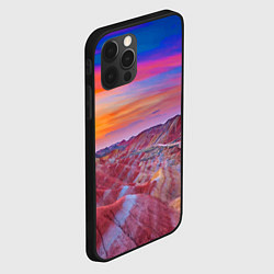 Чехол для iPhone 12 Pro Краски природы Горы Neon Китай, цвет: 3D-черный — фото 2