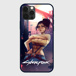 Чехол для iPhone 12 Pro Панам рисунок Cyberpunk2077, цвет: 3D-черный