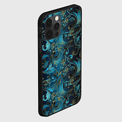 Чехол для iPhone 12 Pro Blue Abstract Узоры, цвет: 3D-черный — фото 2