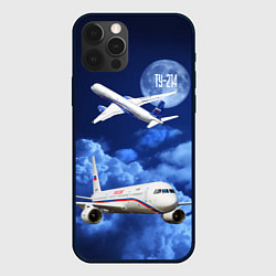 Чехол для iPhone 12 Pro Пассажирский самолет Ту-214, цвет: 3D-черный