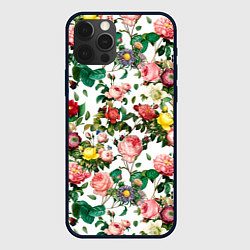 Чехол для iPhone 12 Pro Узор из летних роз Summer Roses Pattern, цвет: 3D-черный