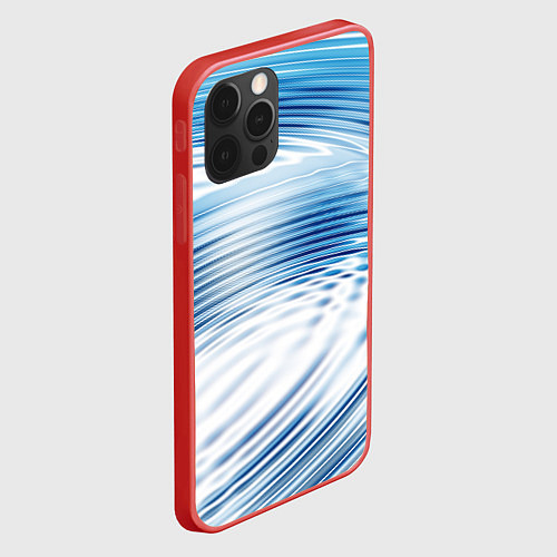Чехол iPhone 12 Pro Круги на воде Океан Wave / 3D-Красный – фото 2