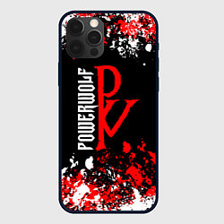 Чехол для iPhone 12 Pro Powerwolf брызги красок, цвет: 3D-черный