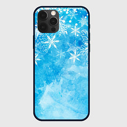 Чехол для iPhone 12 Pro Новогодние снежинки, цвет: 3D-черный