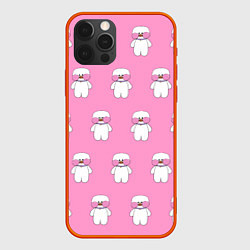 Чехол для iPhone 12 Pro ЛАЛАФАНФАН на розовом фоне, цвет: 3D-красный