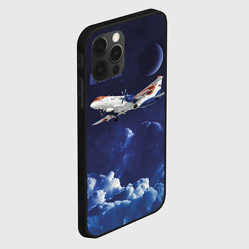 Чехол iPhone 12 Pro Пассажирский самолет Ил-114-300 / 3D-Черный – фото 2