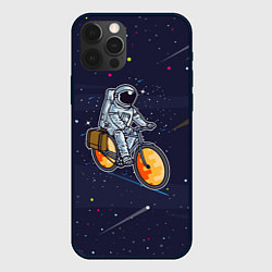 Чехол для iPhone 12 Pro Космонавт на велосипеде, цвет: 3D-черный