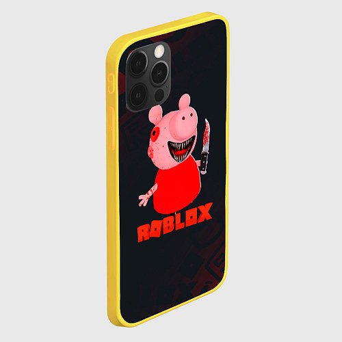 Чехол iPhone 12 Pro ROBLOX - СВИНКА ПИГГИ / 3D-Желтый – фото 2