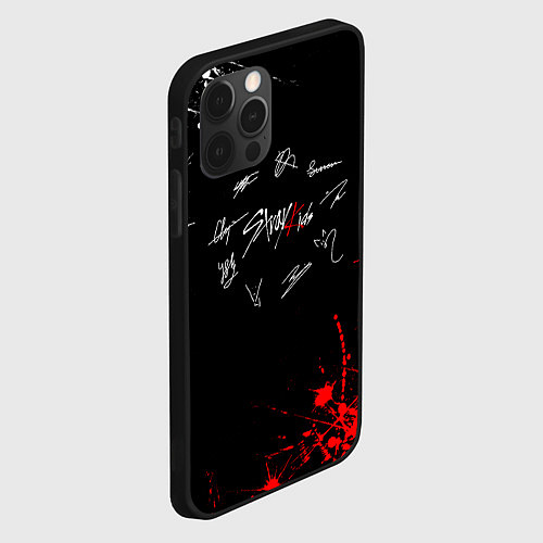 Чехол iPhone 12 Pro Stray kids Автографы / 3D-Черный – фото 2