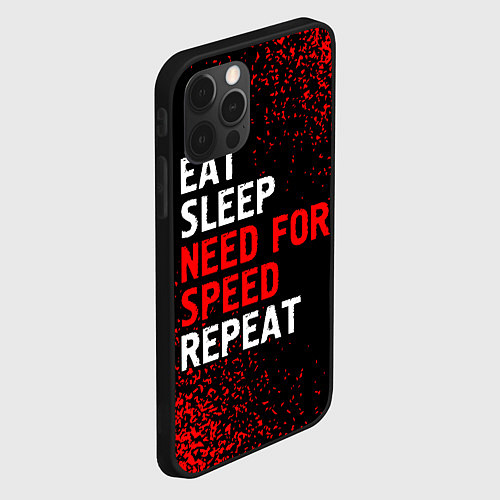 Чехол iPhone 12 Pro Eat Sleep Need for Speed Repeat - Спрей / 3D-Черный – фото 2
