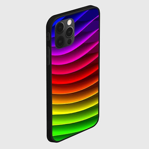 Чехол iPhone 12 Pro Color line neon pattern Abstraction Summer 2023 / 3D-Черный – фото 2