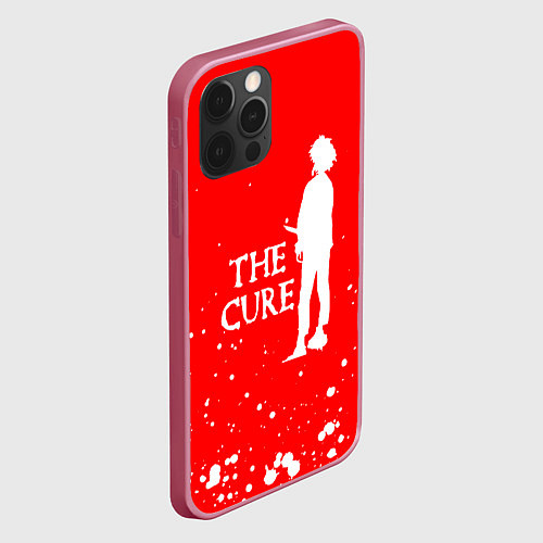 Чехол iPhone 12 Pro The cure белые брызги / 3D-Малиновый – фото 2