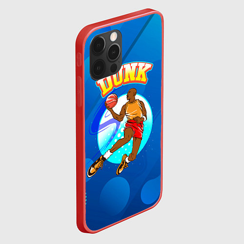 Чехол iPhone 12 Pro Dunk баскетболист / 3D-Красный – фото 2