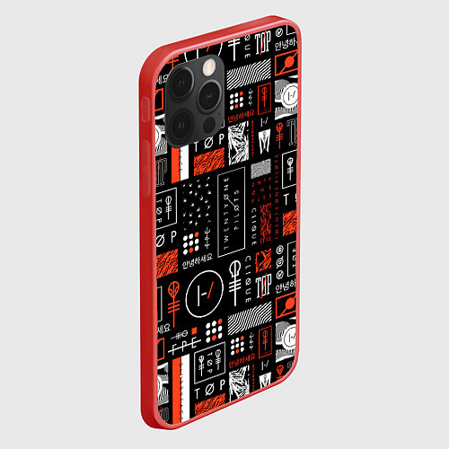 Чехол iPhone 12 Pro TWENTY ONE PILOTS 21 / 3D-Красный – фото 2