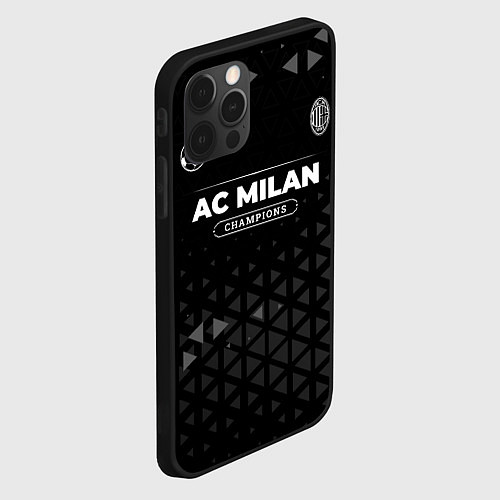 Чехол iPhone 12 Pro AC Milan Форма Champions / 3D-Черный – фото 2