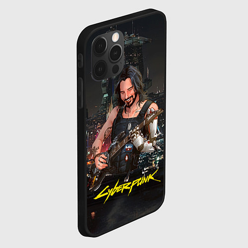 Чехол iPhone 12 Pro Johnny в гитарой Джонни Cyberpunk2077 / 3D-Черный – фото 2