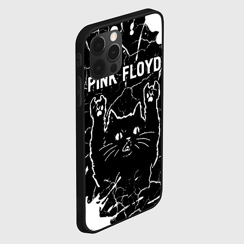 Чехол iPhone 12 Pro Pink Floyd Rock Cat / 3D-Черный – фото 2