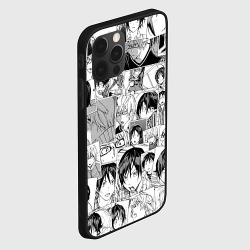 Чехол iPhone 12 Pro Бакуман паттерн / 3D-Черный – фото 2