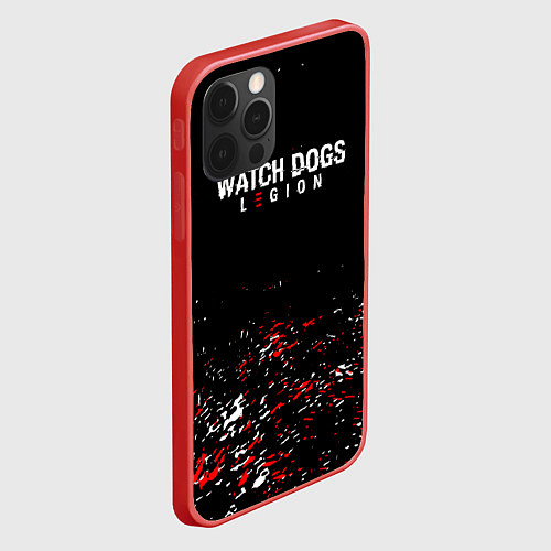 Чехол iPhone 12 Pro Watch Dogs 2 Брызги красок / 3D-Красный – фото 2