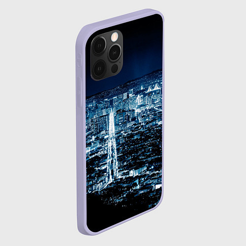 Чехол iPhone 12 Pro Ночной город night city / 3D-Светло-сиреневый – фото 2