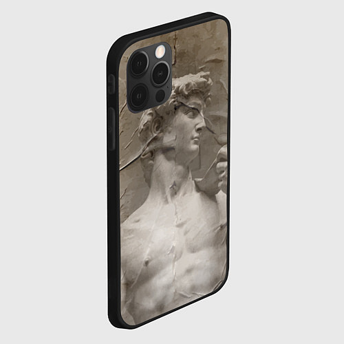 Чехол iPhone 12 Pro Микеланджело Буонарроти Давид Пост-арт Michelangel / 3D-Черный – фото 2