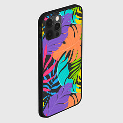 Чехол для iPhone 12 Pro Тропические экзотические листья, цвет: 3D-черный — фото 2
