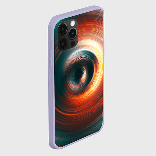Чехол iPhone 12 Pro Цветные круги - Black hole / 3D-Светло-сиреневый – фото 2