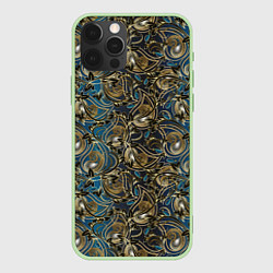 Чехол для iPhone 12 Pro Классические узоры текстуры, цвет: 3D-салатовый