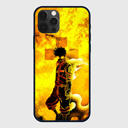 Чехол для iPhone 12 Pro ПЛАМЕННАЯ БРИГАДА ПОЖАРНЫХ, FIRE FORCE, цвет: 3D-черный