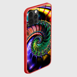 Чехол для iPhone 12 Pro Красочная фрактальная спираль Colorful fractal spi, цвет: 3D-красный — фото 2