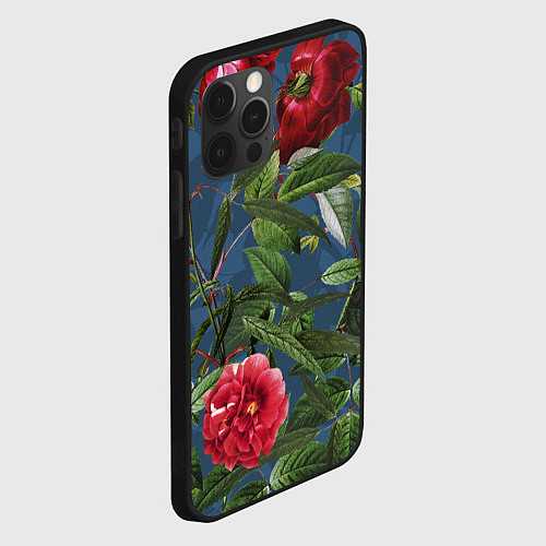 Чехол iPhone 12 Pro Цветы Розы В Саду / 3D-Черный – фото 2