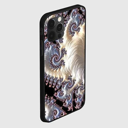 Чехол iPhone 12 Pro Авангардный фрактальный паттерн Avant-garde fracta / 3D-Черный – фото 2