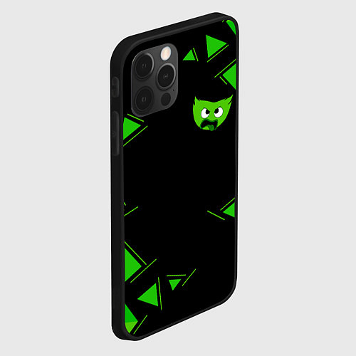 Чехол iPhone 12 Pro GreenMini HuggyWuggyPoppy Playtime / 3D-Черный – фото 2