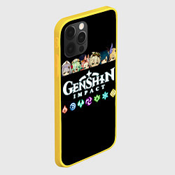 Чехол для iPhone 12 Pro Персонажи игры Genshin Impact, цвет: 3D-желтый — фото 2