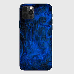 Чехол для iPhone 12 Pro Синий абстрактный дым, цвет: 3D-черный