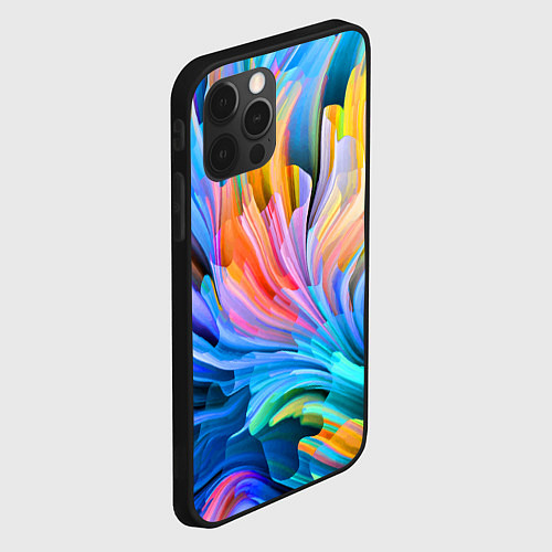 Чехол iPhone 12 Pro Красочный абстрактный паттерн Лето Colorful Abstra / 3D-Черный – фото 2