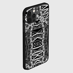 Чехол для iPhone 12 Pro Черно-белый этнический орнамент, цвет: 3D-черный — фото 2