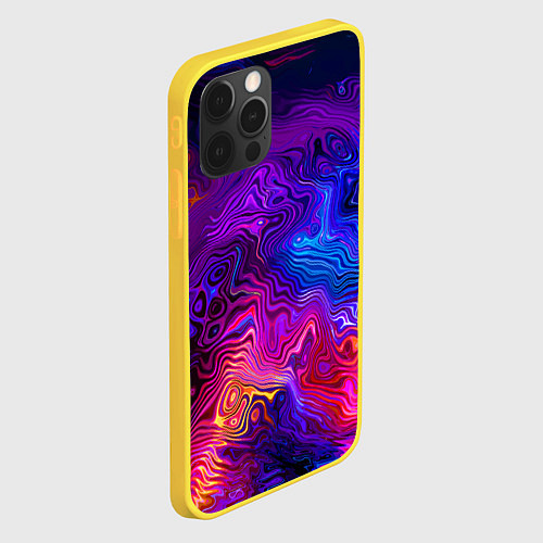 Чехол iPhone 12 Pro Цветные неоновые разводы на воде Авангард Colored / 3D-Желтый – фото 2