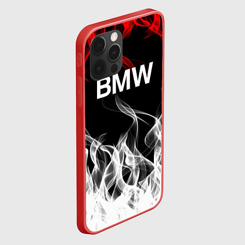 Чехол iPhone 12 Pro Bmw надпись / 3D-Красный – фото 2