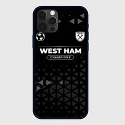 Чехол для iPhone 12 Pro West Ham Champions Uniform, цвет: 3D-черный