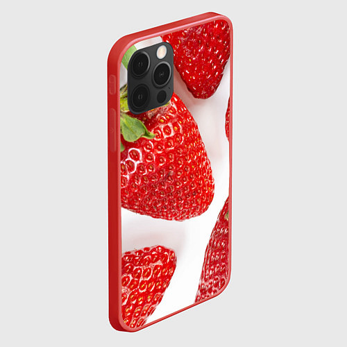 Чехол iPhone 12 Pro Strawberries / 3D-Красный – фото 2