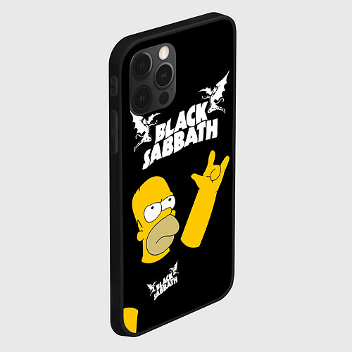 Чехол iPhone 12 Pro Black Sabbath Гомер Симпсон Simpsons / 3D-Черный – фото 2