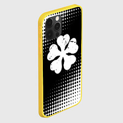Чехол для iPhone 12 Pro Белый логотип Черный клевер на черном, цвет: 3D-желтый — фото 2