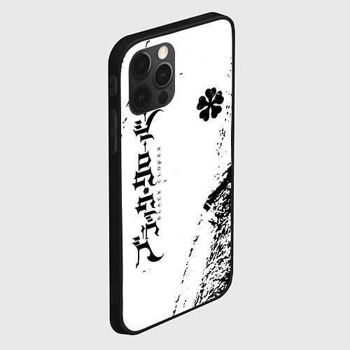 Чехол iPhone 12 Pro Black clover чёрный клевер вертикальная надпись / 3D-Черный – фото 2