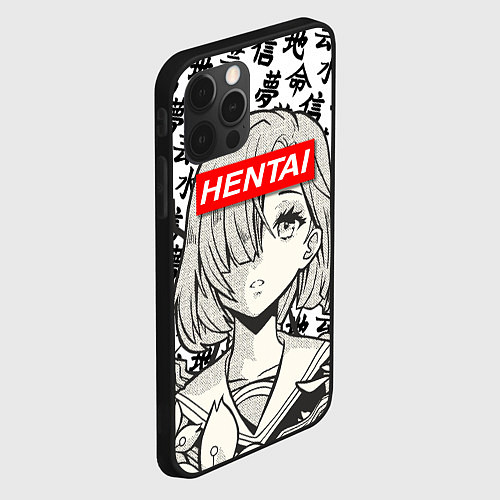 Чехол iPhone 12 Pro HENTAI SCHOOL GIRL ХЕНТАЙ ШКОЛЬНИЦА / 3D-Черный – фото 2